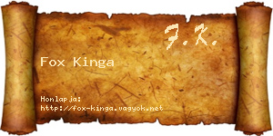 Fox Kinga névjegykártya
